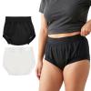 AQX Adult Plastic Pants, Reusable Waterproof Underwear for Incontinence, Leakproof High Waist Cloth Diaper Covers 2Pcs (BlackWhite-2Pcs, 2XL) view 1
