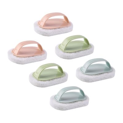 minkissy 6pcs Kitchen Pot Scrubbers Cleaning Sponge Home Kitchen Cleaning Brush Handle Scrub Sponges for Dishes