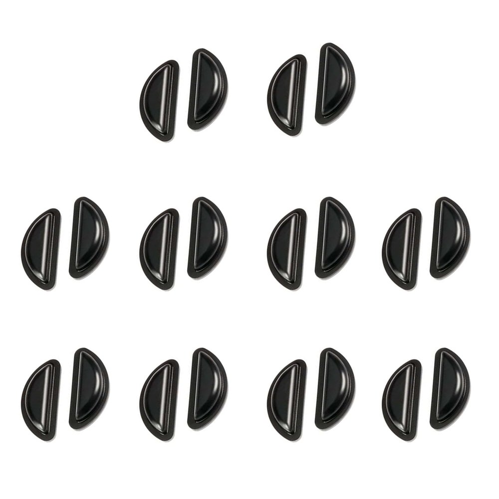 10 Pairs Silicone Adhesive Eyeglass Nose Pads, 3.5mm Thickness Adhesive Anti Slip Glasses Nose Grips with Air Bag(Black)