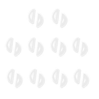 10 Pairs Silicone Adhesive Eyeglass Nose Pads, 3.5mm Thickness Adhesive Anti Slip Glasses Nose Grips with Air BagClear
