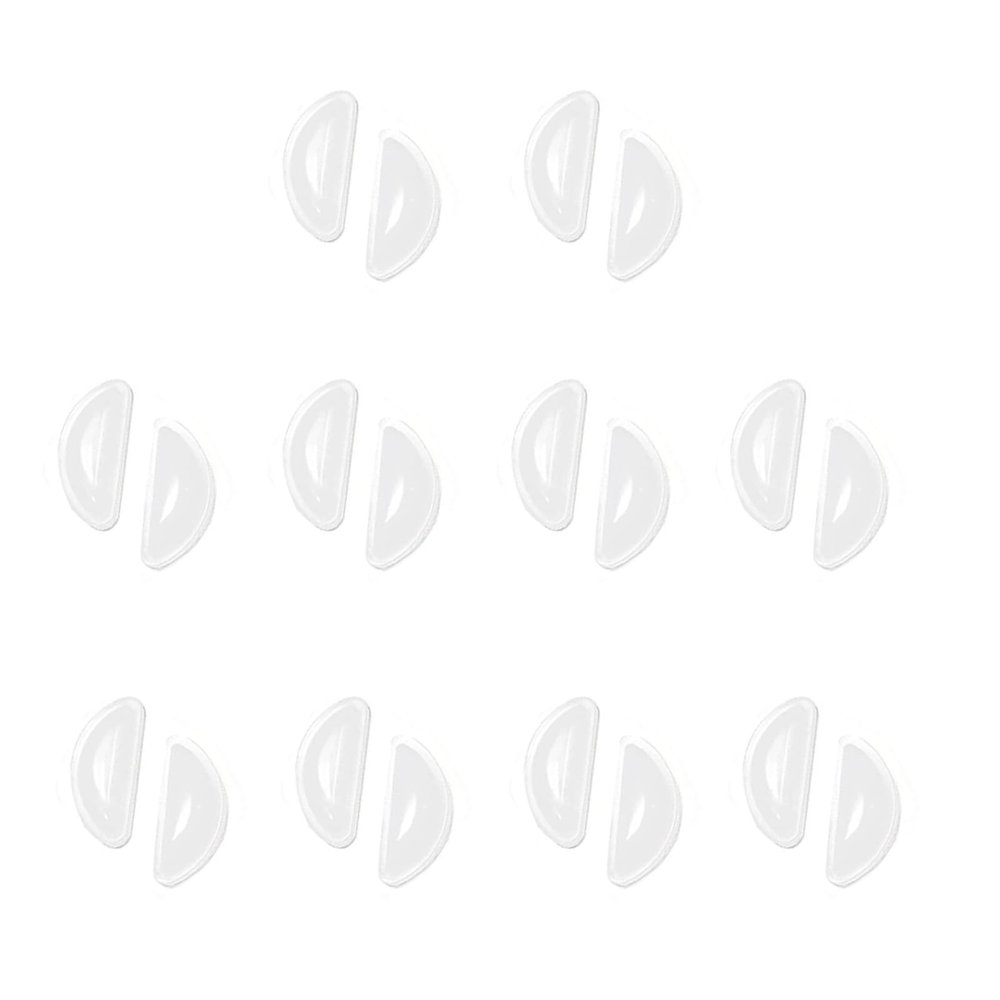 10 Pairs Silicone Adhesive Eyeglass Nose Pads, 3.5mm Thickness Adhesive Anti Slip Glasses Nose Grips with Air BagClear