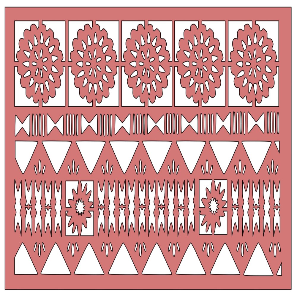 Belle STENCILS Limited Edition Polynesian Floral Frame, Reusable Cake Decorating Stencil for Fondant, Buttercream & Icing, Baking Tool for Cultural Celebrations