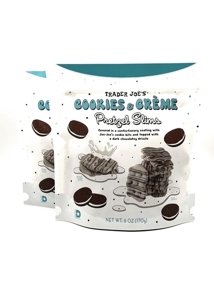 Generic Trader Joe's Cookies & Creme Pretzels Slims ~ 6 Oz each (Pack of 2)