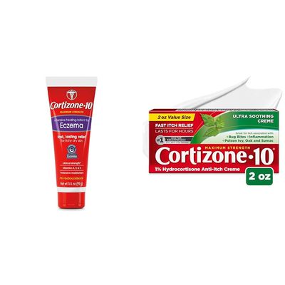 Cortizone 10 Maximum Strength Intensive Healing Eczema Lotion (3.5 oz.) and Ultra Soothing Anti-Itch Cream (2 oz.) Bundle