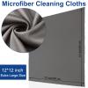 Frienda 12 Pack Large Microfiber Glass Cleaning Cloths 12 x 12 Inch Oversized Eyeglass Sunglasses Cleaning Cloths for Electronics Glasses Screens and Lenses(Gray) view 2