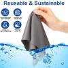 Frienda 12 Pack Large Microfiber Glass Cleaning Cloths 12 x 12 Inch Oversized Eyeglass Sunglasses Cleaning Cloths for Electronics Glasses Screens and Lenses(Gray) view 3