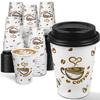 Ginkgo Disposable Coffee Cups with Lids 12 oz 100 Pack, To Go Paper Coffee Cup for Hot CoCoa, Hot Chocolate, Coffee Bar view 1