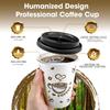 Ginkgo Disposable Coffee Cups with Lids 12 oz 100 Pack, To Go Paper Coffee Cup for Hot CoCoa, Hot Chocolate, Coffee Bar view 2