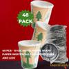 48 PACK 10 oz. Kraft Compostable Individually Wrapped Hot Paper Cups, Coffee Cups with Lids For Cafes, Hotel Motel Rooms, takeout boxes, airbnb host, Offices (CUPS + LIDS) view 2
