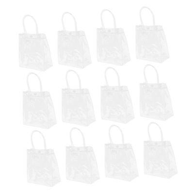 BUTIFULSIC 12pcs Reusable Plastic Wrapping Bags Handles Small Tote Bags for Parties