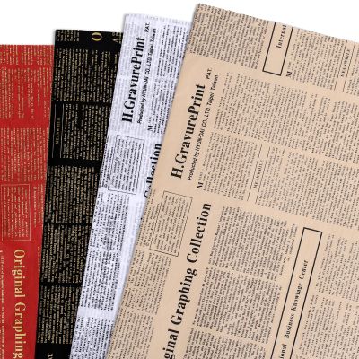 Whaline 90 Sheets Vintage Newspaper Tissue Paper Old Newsprint Gift Wrapping Paper 4 Colors Retro Magazine DIY Art Craft Paper for Wedding Birthday Party Decor Supplies, 13.7 x 19.6 Inch
