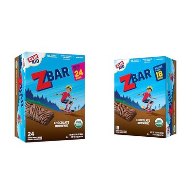 CLIFF Kid Zbar Chocolate Brownie Organic Soft Baked Whole Grain Snack Bars (24 + 18 Pack)