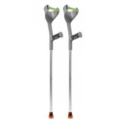 TQQEPOOL 10-Level Adjustable Height Walking Stick,Forearm Crutches with Elbow Rest Strap TPR Hand Grip & Rubber Tip for Elderly Disabled Men Women (Color : Silver, Size : 2 pcs)