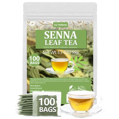 Premium 100 Senna Tea Bags, Made with 100% Natural Senna Leaves, No Additives & Caffeine Free.