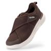 FitVille Men's Diabetic Shoes Extra Wide  Adjustable Closure Walking Shoes for Swollen Feet, Neuropathy & All-Day Standing Comfort  EasyTop V5 (10.5 Wide, Coffee) view 1