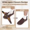 FitVille Men's Diabetic Shoes Extra Wide  Adjustable Closure Walking Shoes for Swollen Feet, Neuropathy & All-Day Standing Comfort  EasyTop V5 (10.5 Wide, Coffee) view 3