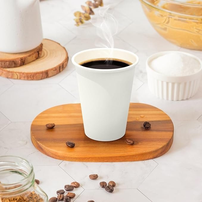 100 Cups, Disposable Drinking Cups for Cold and Hot Drinks, Disposable Paper Cups