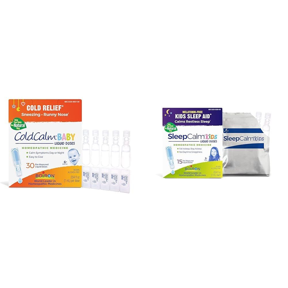 Boiron ColdCalm Baby Single-Use Drops for Cold Symptoms Relief - 30 Count & SleepCalm Kids Liquid Doses Sleep Aid - 15 Count