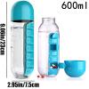 2 in 1 Pill Box Cup Organizer with Water Bottle, 7 Day Pill Organizer Case, 600 ML Daily Medicine Storage Box and Bottle Combination, Medication Cup Holder for Sport Travel view 2