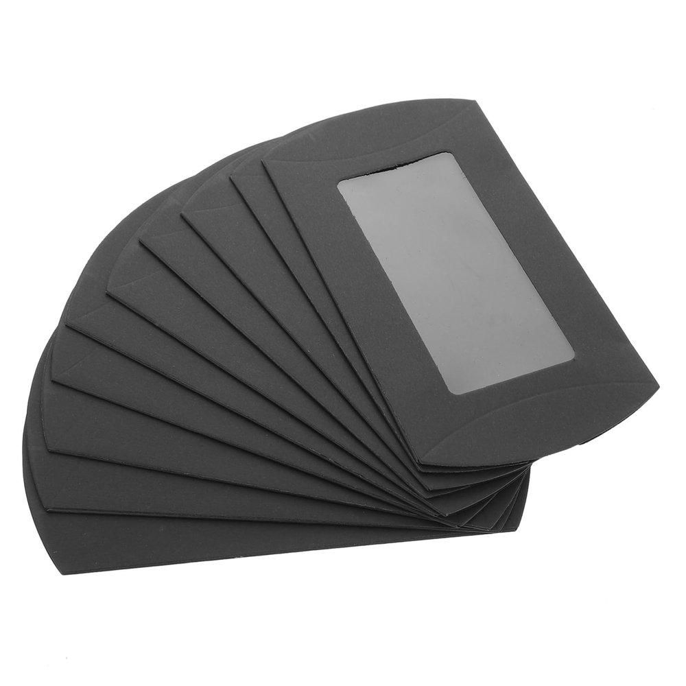 Beavorty 10pcs Black Pillow Gift Boxes with Clear Window Candy Packaging Boxes for Weddings Birthdays and Special Occasions Durable Paper Favor