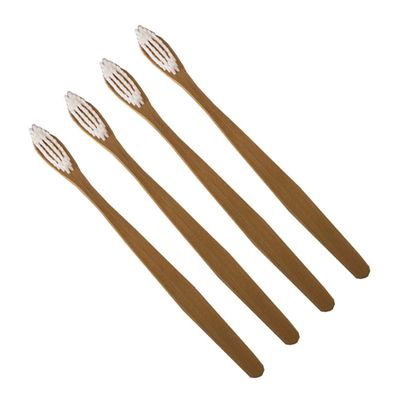 COLLBATH 4pcs Natural Bamboo Toothbrushes Ergonomic Handle Travel Home Use Soft Bristles for Gentle Cleaning Biodegradable Toothbrush