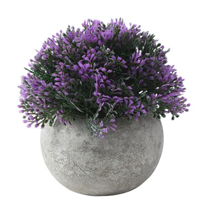 HOOTNEE Vintage Decorative Bonsai Simulation Pot Culture Artificial Plant for Decoration Safe and Odorless Purple