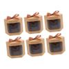 Beavorty 6pcs Cardboard Boxes Bow Decor for Candy Cookies and Desserts for Weddings Birthdays and Special Occasions Kraft Paper view 1