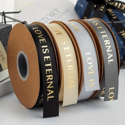 Personalized Ribbon,Custom Satin Ribbon with Name Customized Logo Printed Decoration Ribbon Personalized Wedding Gift Wrapping for Baptism Funeral Crafts Flower Bouquet Ribbon 100yard (32mm)