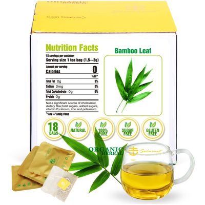 Soilmount - Bamboo Leaf Tea - |DanZhuYe||| - Pure Herbal Tea - Natural, Organic, Non-GMO, Clean Ingredients, Caffeine Free (18 Tea Bags, Box 1)