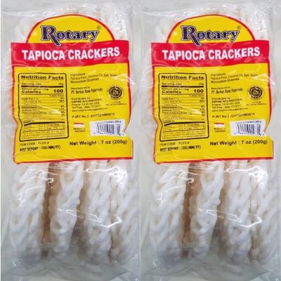 MT&L Rotary Tapioca Crackers Kerupuk 200gr/7oz (Pack of 2) - Product of Indonesia