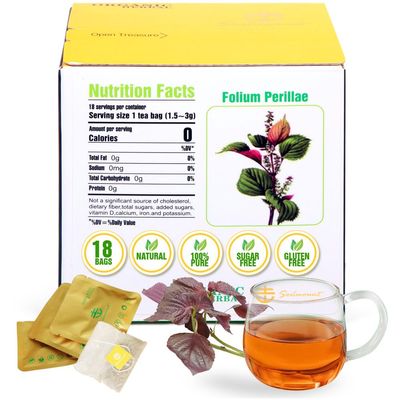 Soilmount - Perillae Folium tea - |Perilla Frutescens|Zisuye||| - Pure Herbal Tea - Natural, Organic, Non-GMO, Clean Ingredients, Caffeine Free (18 Tea Bags, Box 1)