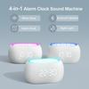 ANJANK White Noise Sound Machine Alarm Clock with Hi-Fi Bluetooth Speaker, 21 Soothing Sounds/7 Night Lights, 0-100% Dimmer/Sleep Timer/Volume Control, Soother for Adults Kids Sleeping, Bedroom, White view 2