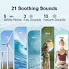 ANJANK White Noise Sound Machine Alarm Clock with Hi-Fi Bluetooth Speaker, 21 Soothing Sounds/7 Night Lights, 0-100% Dimmer/Sleep Timer/Volume Control, Soother for Adults Kids Sleeping, Bedroom, White view 3