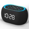 ANJANK Alarm Clock White Noise Sound Machine with Bluetooth Speaker, 21 Soothing Sounds, 7 Night Lights, 0-100% Dimmer/Sleep Timer/Volume Control, Small Design for Kids Adults Sleeping,Bedroom (Black) view 1