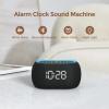 ANJANK Alarm Clock White Noise Sound Machine with Bluetooth Speaker, 21 Soothing Sounds, 7 Night Lights, 0-100% Dimmer/Sleep Timer/Volume Control, Small Design for Kids Adults Sleeping,Bedroom (Black) view 2