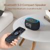 ANJANK Alarm Clock White Noise Sound Machine with Bluetooth Speaker, 21 Soothing Sounds, 7 Night Lights, 0-100% Dimmer/Sleep Timer/Volume Control, Small Design for Kids Adults Sleeping,Bedroom (Black) view 3