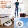 DAMGOLOZA Mop and Bucket with Wringer Set, 360 Rotating Mop Bucket System with 3 Microfiber Mop, Stainless Steel Floor Cleaning System with Dual Mode, Black&red view 2