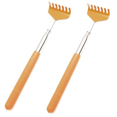Gerrit Ultimate Telescopic Colorful Stainless Steel Extendable Back Scratcher (Pack 2, Brown)