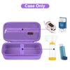 Canboc Travel Carrying Case for Asthma Inhaler, Handheld Spacer for Adults and Kids, Masks, Hard Inhaler Case with Mesh Pocket fit Medicine and Other Essentials, Purple view 2