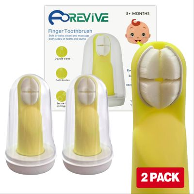 FOREVIVE Finger Toothbrush for Toddlers 1-3,Finger Toddler Toothbrush Age 2-4,Newborns Silicone Toothbrushes,Soft Infant Oral Cleaner with Travel Storage Case, 2 Pcs