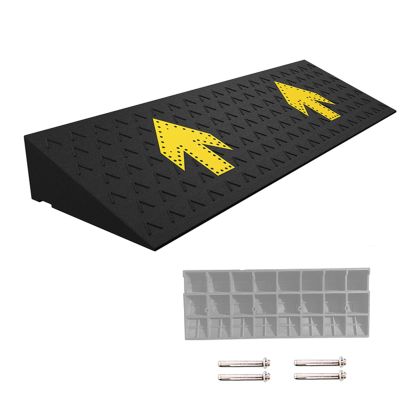 100cm Length Threshold Ramp, Heavy Duty Driveway Curb Ramp, Rubber Kerb Ramp for Cars, Wheelchairs, Bikes, Motorcycles (Color : Black, Size : 15cm/5.9inch Rise)