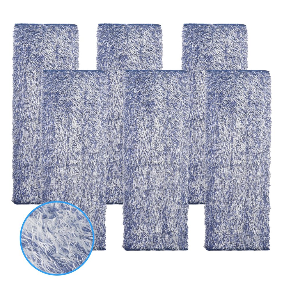 6 Pack Microfiber Dusting Pad Replacement for Bona Family of Mops, Washable & Reusable 18.3 x 6.1 Inch Mop Replacement Pads for Hardwood and Multi-Surface Floors Cleaning Head, Wet/Dry Mop