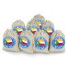 Vafogehu 8Pcs Burlap Bags with Drawstring Comoros Flag Gift Bag Bunches Pocket view 1