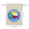 Vafogehu 8Pcs Burlap Bags with Drawstring Comoros Flag Gift Bag Bunches Pocket view 2