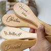 DOYOUWE Personalized Newborn Brush Set, Personalised Baby Hair Brush and Comb Set with Names, Wooden Baby Comb, Soft Baby Brush for Infant Kid, New Baby Gift Christening Gift view 1