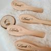 DOYOUWE Personalized Newborn Brush Set, Personalised Baby Hair Brush and Comb Set with Names, Wooden Baby Comb, Soft Baby Brush for Infant Kid, New Baby Gift Christening Gift view 2