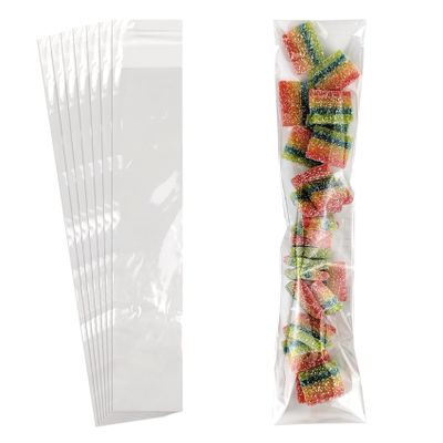 100 Pcs Cellophane Bags, 2x8 Inches Self Sealing Treats Bags, Pretzels Individual Bags, Clear Cellophane Bags for Pretzel Rods Candies Snacks Cookies