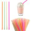 2000Pcs Snow Cone Spoon Straws,Disposable Plastic Straw,Flexible Drinking Spoon Straws(Mixed Bright Colors) view 1