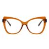 AOOLIA Oversized Cat Eye Reading Glasses for Women, Stylish Blue Light Blocking Computer Reader Anti Eyestrain UV Glare (Orange, 2.25, x) view 1