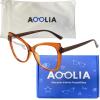 AOOLIA Oversized Cat Eye Reading Glasses for Women, Stylish Blue Light Blocking Computer Reader Anti Eyestrain UV Glare (Orange, 2.25, x) view 3